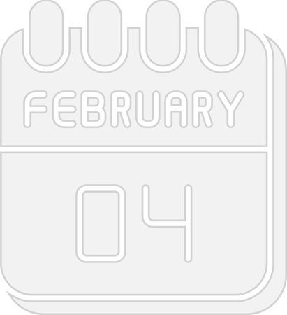 4  February Flat Circle Icon Designのイラスト素材