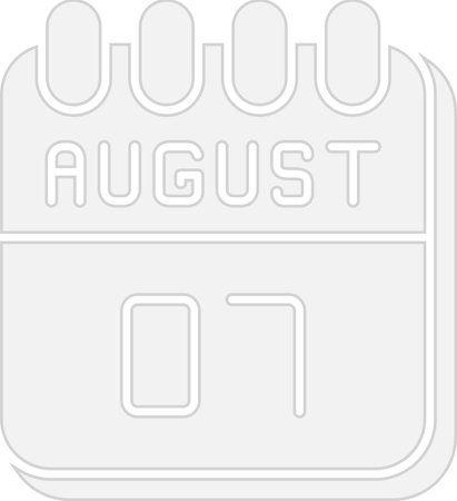 7  August Flat Circle Icon Designのイラスト素材