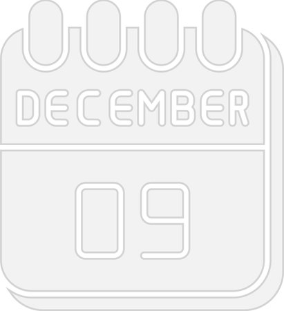 9  December Flat Circle Icon Designのイラスト素材