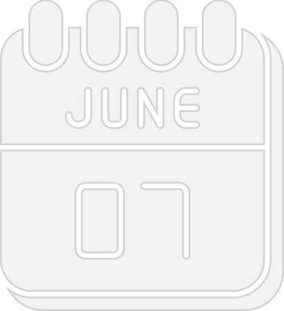 7  June Flat Circle Icon Designのイラスト素材