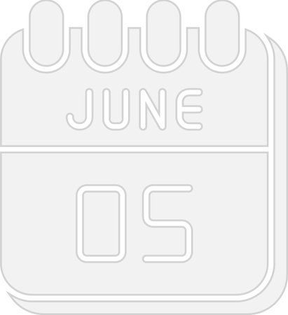 5  June Flat Circle Icon Designのイラスト素材