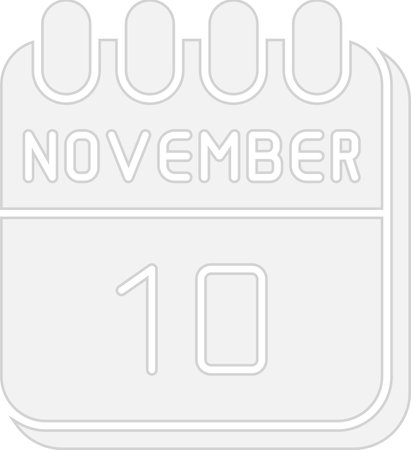 10  November Flat Circle Icon Designのイラスト素材