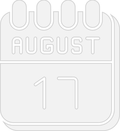 17  August Flat Circle Icon Designのイラスト素材