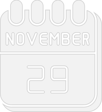 29  November Flat Circle Icon Designのイラスト素材