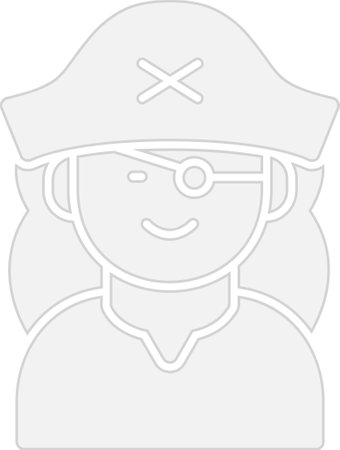 Pirate Glyph Grey Icon Designのイラスト素材