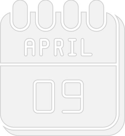 9  April Flat Circle Icon Designのイラスト素材