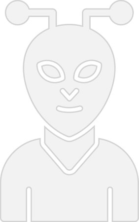 Alien Glyph Grey Icon Designのイラスト素材