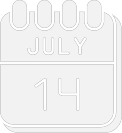 14  July Flat Circle Icon Designのイラスト素材