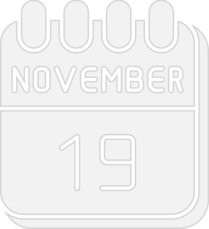 19  November Flat Circle Icon Designのイラスト素材