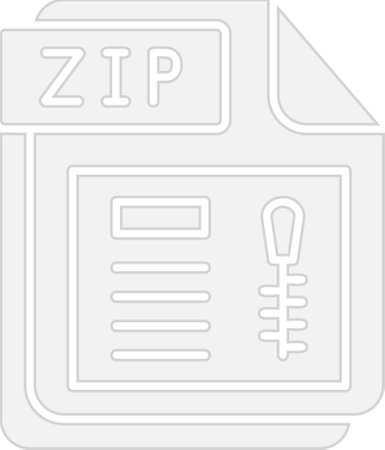 ZIP Glyph Grey Icon Designのイラスト素材