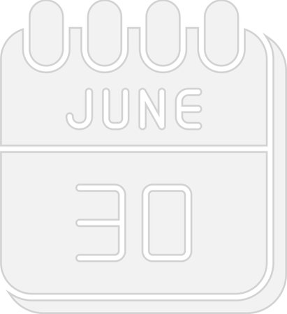 30  June Flat Circle Icon Designのイラスト素材