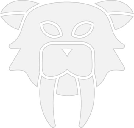 Saber Tooth Glyph Grey Icon Designのイラスト素材