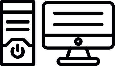 Computer Line Icon Designのイラスト素材