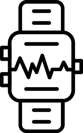 Smartwatch Line Icon Designのイラスト素材