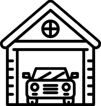 Garage Line Icon Designのイラスト素材