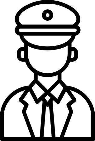 Captain Line Icon Designのイラスト素材