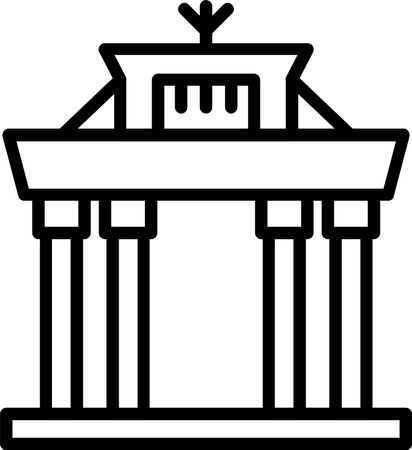 Brandenburg Gate Line Icon Designのイラスト素材