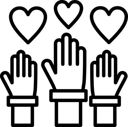 Volunteering Line Icon Designのイラスト素材
