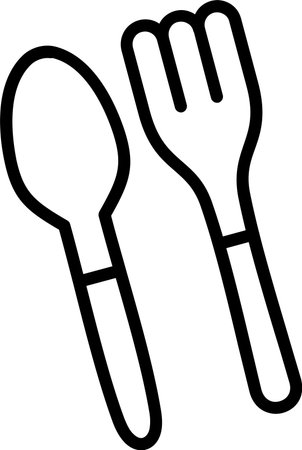 Plastic Cutlery Line Icon Designのイラスト素材
