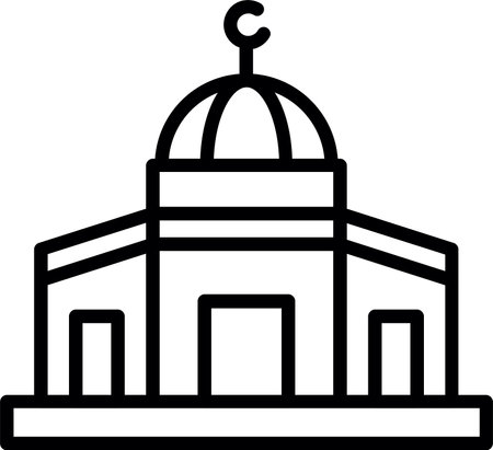 Al Aqsa Mosque Line Icon Designのイラスト素材