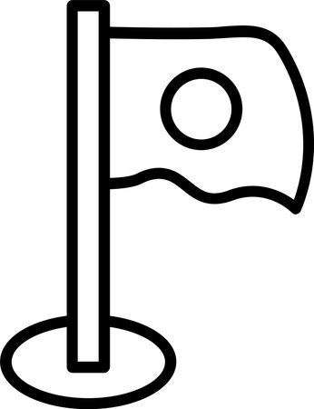 Japan Flag Line Icon Designのイラスト素材