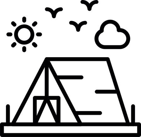 Camping Line Icon Designのイラスト素材