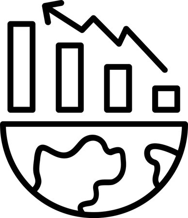 Global Market Line Icon Designのイラスト素材