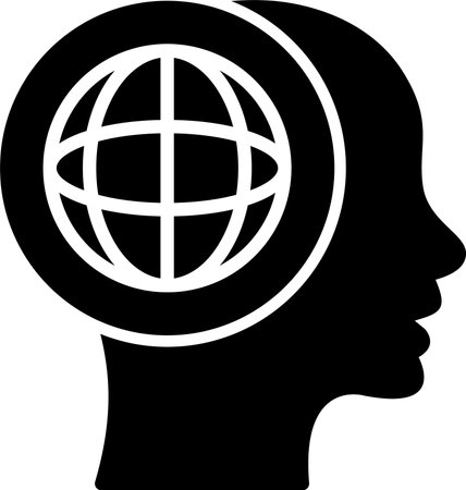 Global Thinking Glyph Icon Designのイラスト素材