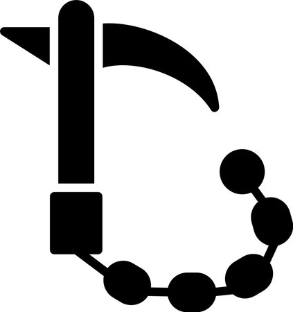 Chain Sickle Glyph Icon Designのイラスト素材