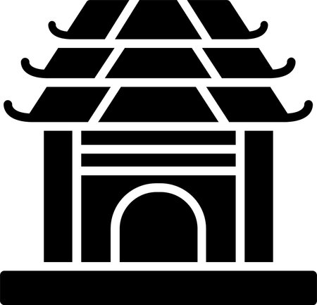 Pavilion Glyph Icon Designのイラスト素材