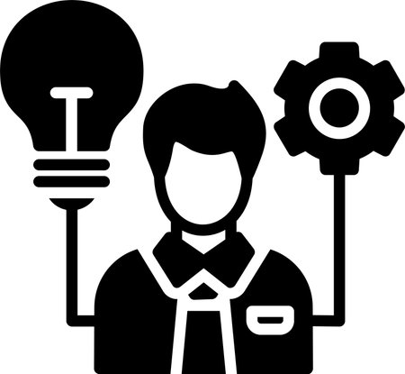 Talent Management Glyph Icon Designのイラスト素材