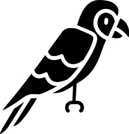 Macaw Glyph Icon Designのイラスト素材