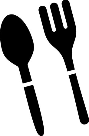 Plastic Cutlery Glyph Icon Designのイラスト素材