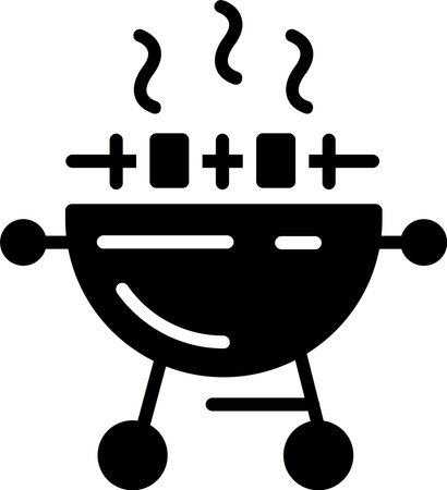 Bbq Glyph Icon Designのイラスト素材