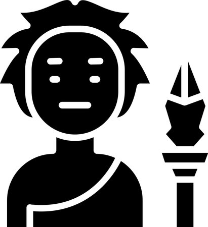 Hunter Male Glyph Icon Designのイラスト素材