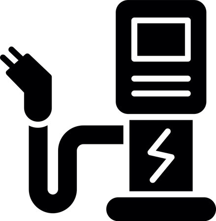 Charging Station Glyph Icon Designのイラスト素材