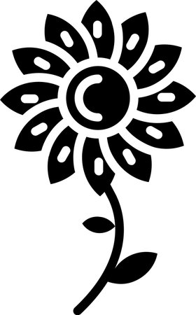 flower Glyph Icon Designのイラスト素材