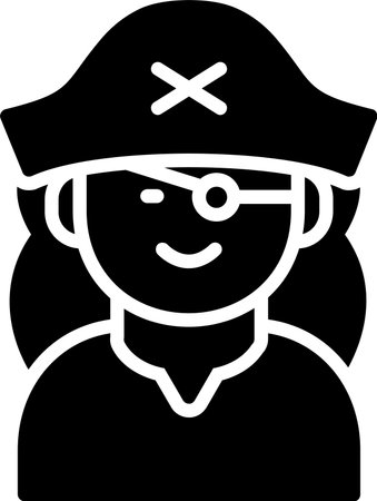 Pirate Glyph Icon Designのイラスト素材