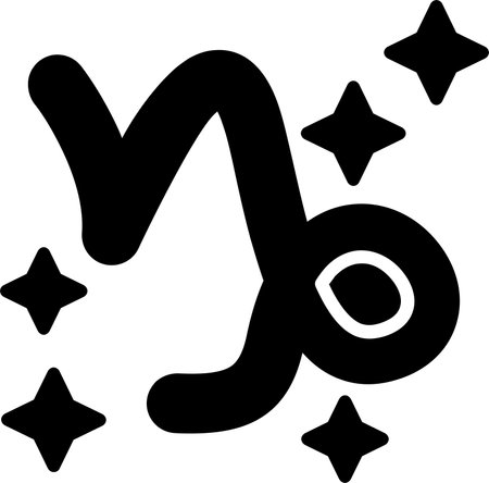 Capricorn Glyph Icon Designのイラスト素材