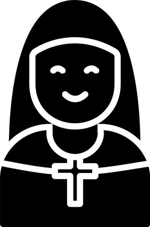 Nun Glyph Icon Designのイラスト素材