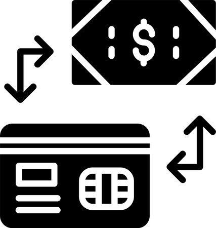 Payment Method Glyph Icon Designのイラスト素材