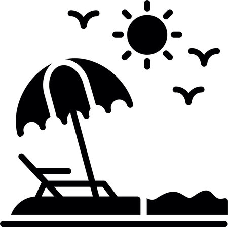 Beach Glyph Icon Designのイラスト素材