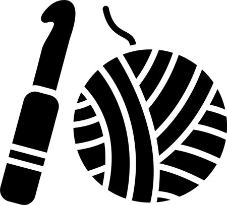 Knitting Glyph Icon Designのイラスト素材