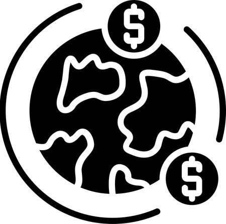 Global Finance Glyph Icon Designのイラスト素材