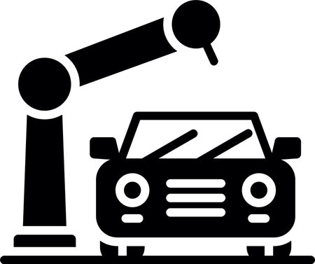 Car Manufacturing Glyph Icon Designのイラスト素材