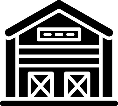 Warehouse Glyph Icon Designのイラスト素材