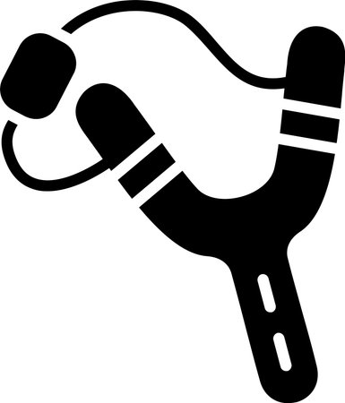 Slingshot Glyph Icon Designのイラスト素材