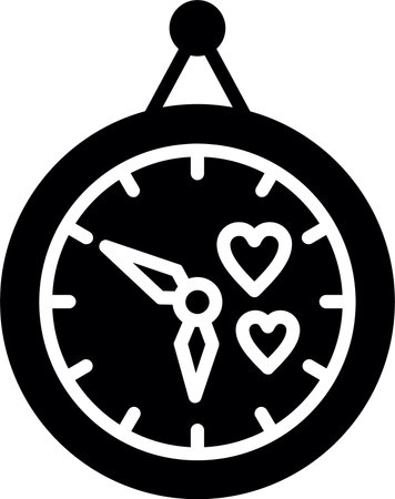 Wall clock Glyph Icon Designのイラスト素材