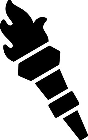 Torch Glyph Icon Designのイラスト素材