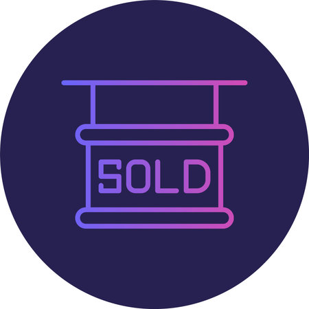 Sold Flat Circle Icon Designのイラスト素材
